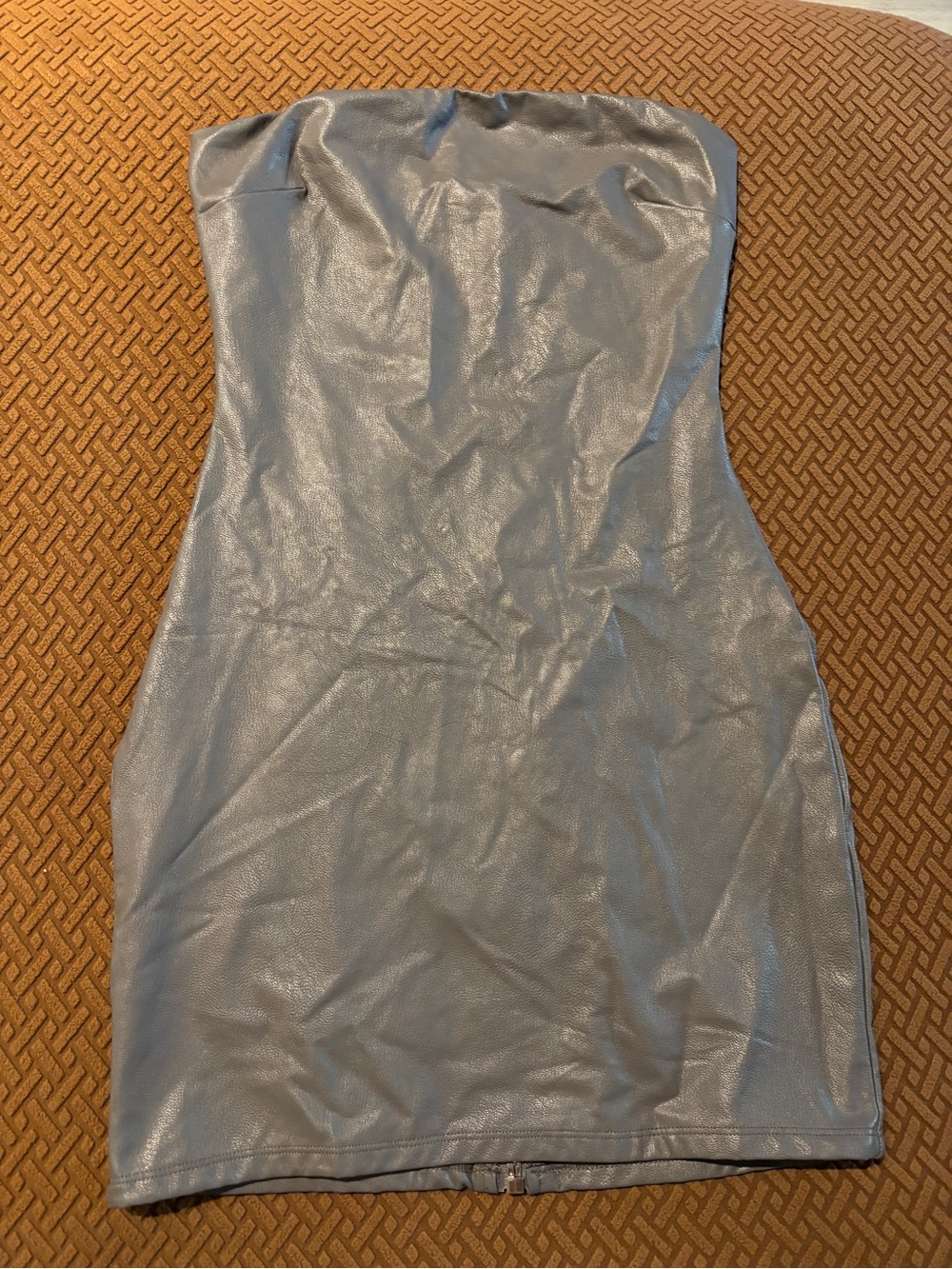 Naked Wardrobe Strapless Grey Bodycon Mini Dress